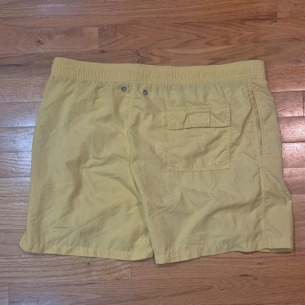 Polo Ralph Lauren Swim Trunks Mens Medium Yellow Green Pony Mesh Lined